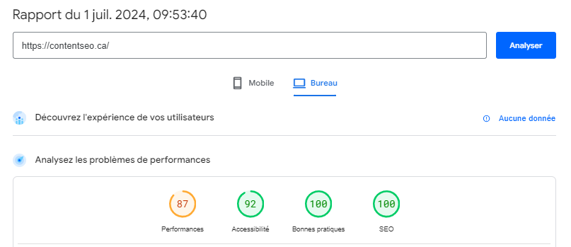 performances contentseo google page speed